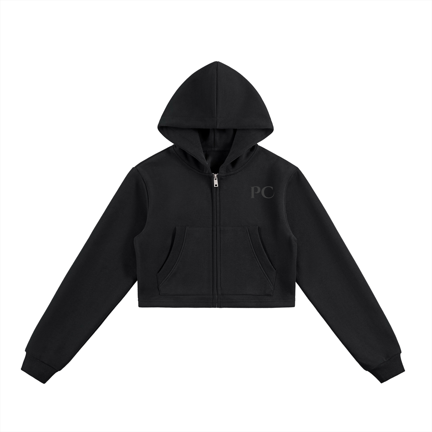 PC Cropped Zip-Up Hoodie