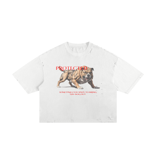 "NO LEASH NO LIMITS" Frayed Box Tee