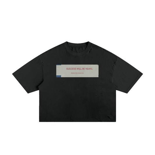 "MANIFEST" Frayed Box Tee