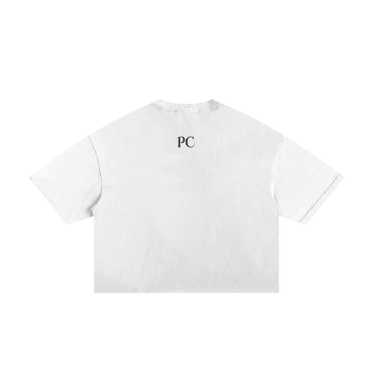 "PROTECTED BY POSITIVITY" Frayed Box Tee