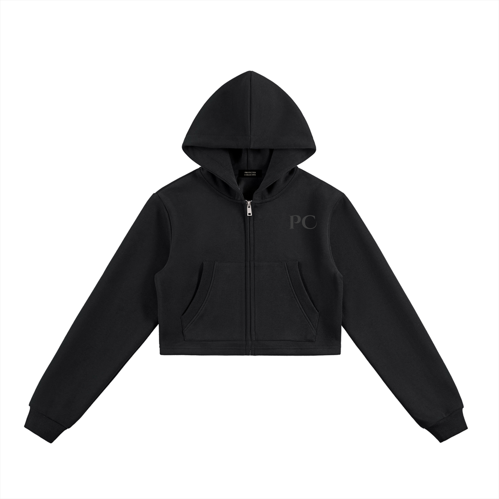 PC Cropped Zip-Up Hoodie