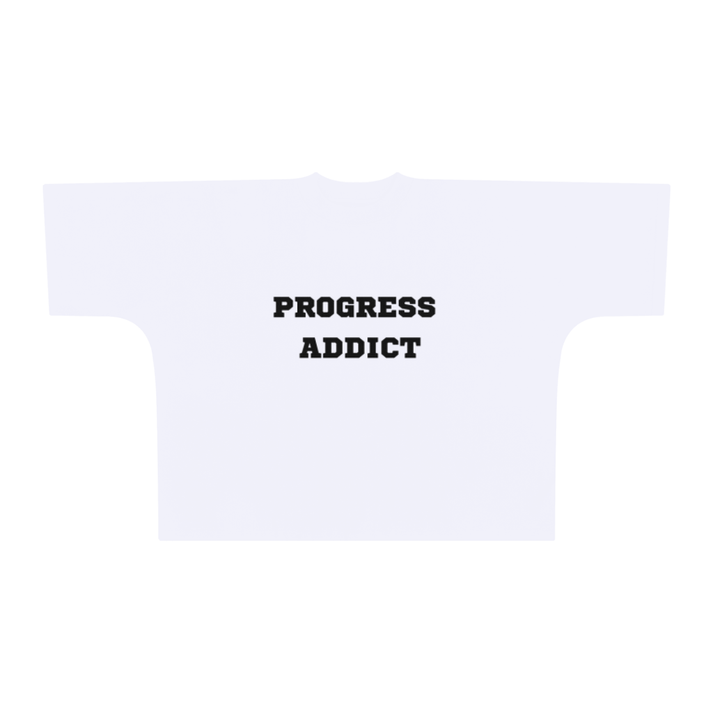 "PROGRESS ADDICT" Oversized Box Tee