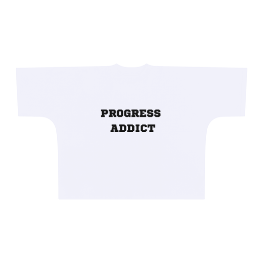 "PROGRESS ADDICT" Oversized Box Tee