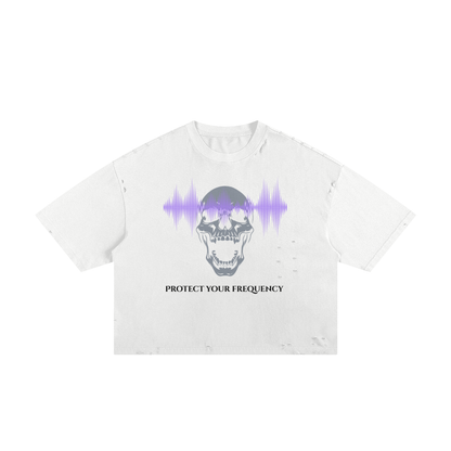 “Protect Your Frequency” Frayed Box Tee