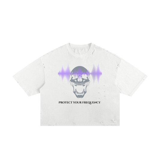 “Protect Your Frequency” Frayed Box Tee