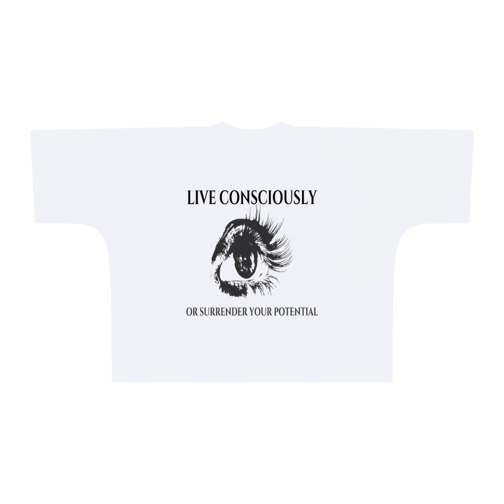 "LIVE CONSCIOUSLY" Oversized Box Tee