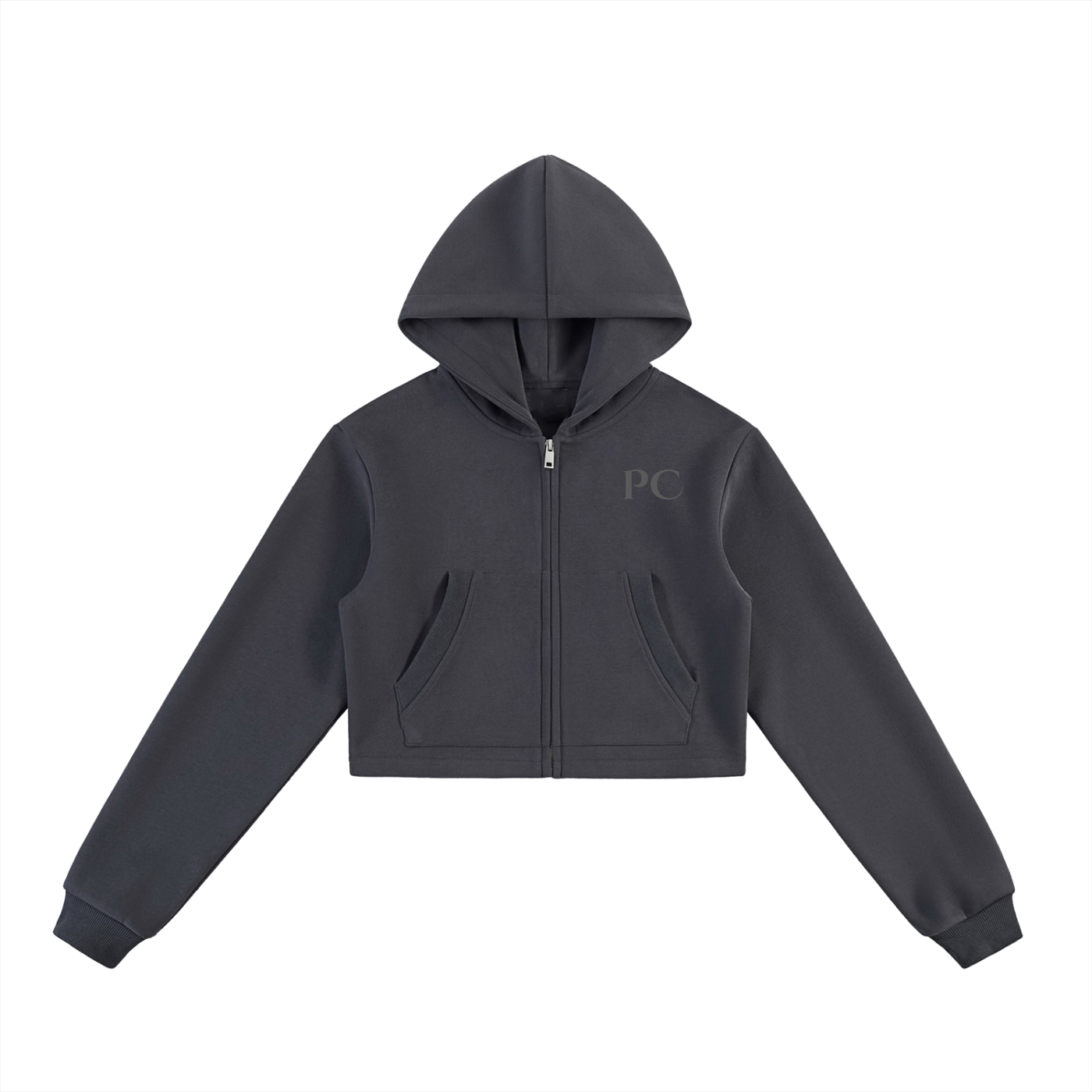 PC Cropped Zip-Up Hoodie