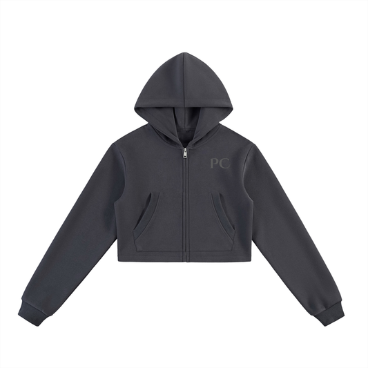 PC Cropped Zip-Up Hoodie